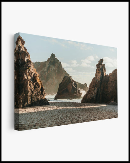 Large Rock Formation on the Beach Canvas