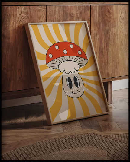 Mushroom Retro Poster