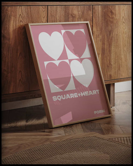 Square Heart Pattern Illustration Poster