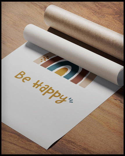 Be Happy Rainbow Children Poster