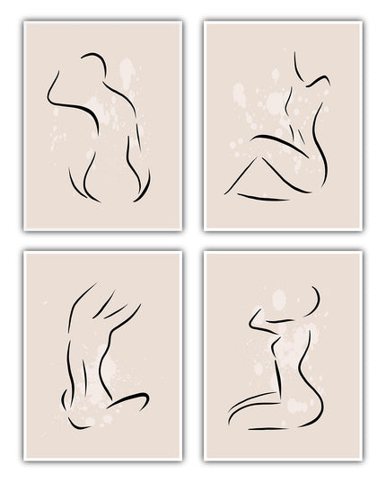 Line-Art Frauen Poster Set