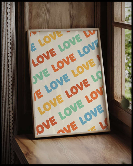 Love Pattern Retro Poster