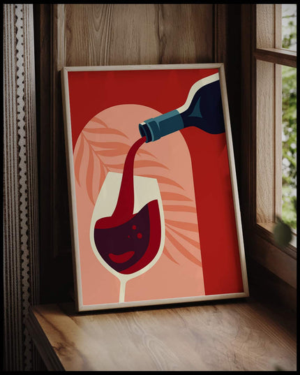 Pouring Wine Illustration Poster