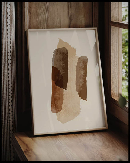 Brown Brush Strokes Poster